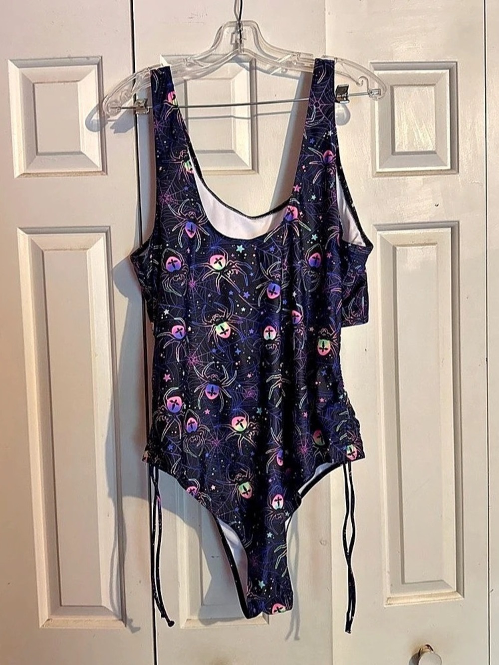Spider Print Cutout One-Piece Swimsuit SHEIN